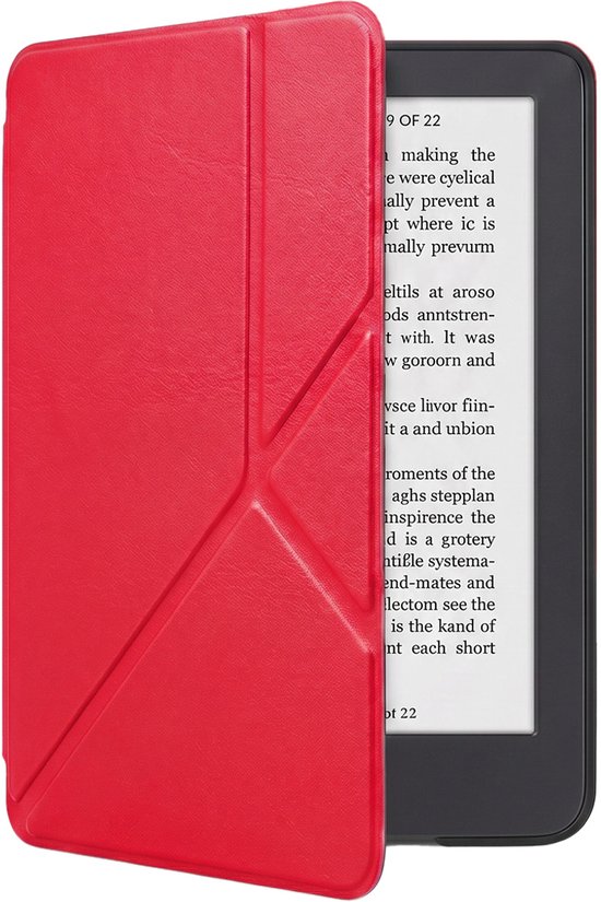 Hoes Geschikt voor Kobo Clara 2E Hoesje Bookcase Cover Book Case Hoes Sleepcover Trifold - Rood