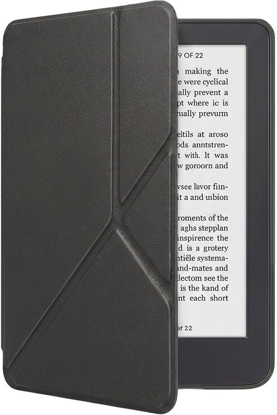 Hoes Geschikt voor Kobo Clara 2E Hoesje Bookcase Cover Book Case Hoes Sleepcover Trifold - Zwart
