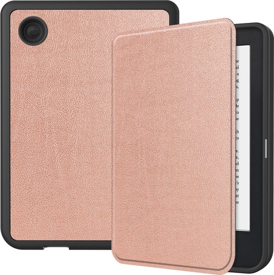 Hoes Geschikt voor Kobo Clara 2E Hoesje Bookcase Cover Hoes - Hoesje Geschikt voor Kobo Clara 2E Hoes Cover Case - Rosé Goud van FIFTH仅