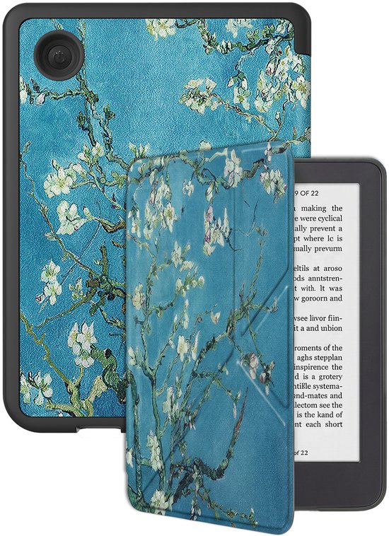 Hoes Geschikt voor Kobo Clara 2E Hoesje Bookcase Cover Hoes Trifold - Hoesje Geschikt voor Kobo Clara 2E Hoes Cover Case - Bloesem