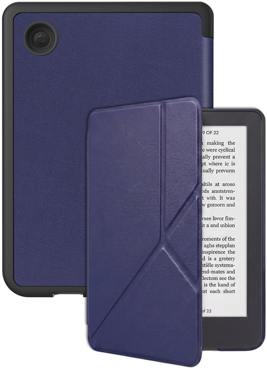 Hoes Geschikt voor Kobo Clara 2E Hoesje Bookcase Cover Hoes Trifold - Hoesje Geschikt voor Kobo Clara 2E Hoes Cover Case - Donkerblauw