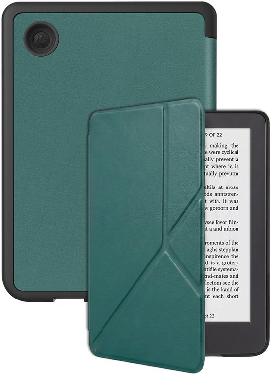 Hoes Geschikt voor Kobo Clara 2E Hoesje Bookcase Cover Hoes Trifold - Hoesje Geschikt voor Kobo Clara 2E Hoes Cover Case - Donkergroen