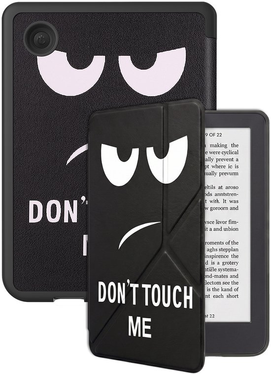 Hoes Geschikt voor Kobo Clara 2E Hoesje Bookcase Cover Hoes Trifold - Hoesje Geschikt voor Kobo Clara 2E Hoes Cover Case - Don't Touch Me