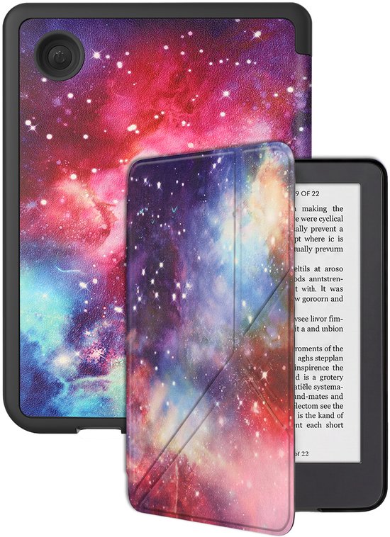Hoes Geschikt voor Kobo Clara 2E Hoesje Bookcase Cover Hoes Trifold - Hoesje Geschikt voor Kobo Clara 2E Hoes Cover Case - Galaxy