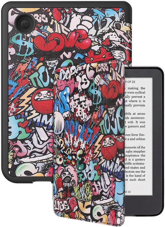 Hoes Geschikt voor Kobo Clara 2E Hoesje Bookcase Cover Hoes Trifold - Hoesje Geschikt voor Kobo Clara 2E Hoes Cover Case - Graffity