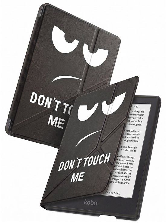 Hoes Geschikt voor Kobo Clara 2E - Luxe E-reader Trifold Case - Bescherm Hoesje Book Cover - Don't Touch Me