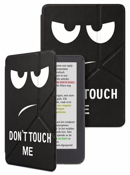 Hoes Geschikt voor Kobo Clara BW - E-reader Bescherm Hoesje Case Sleep Cover Trifold - Hoes Geschikt voor Kobo Clara BW Hoesje - Don't Touch Me