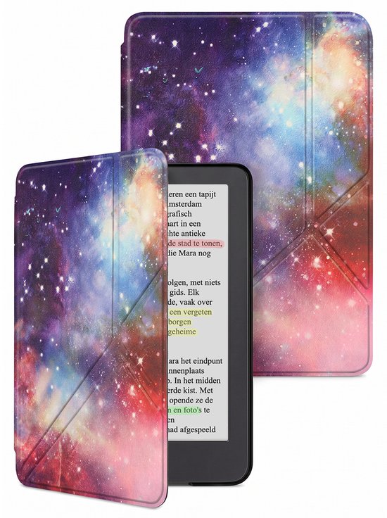 Hoes Geschikt voor Kobo Clara BW - E-reader Bescherm Hoesje Case Sleep Cover Trifold - Hoes Geschikt voor Kobo Clara BW Hoesje - Galaxy