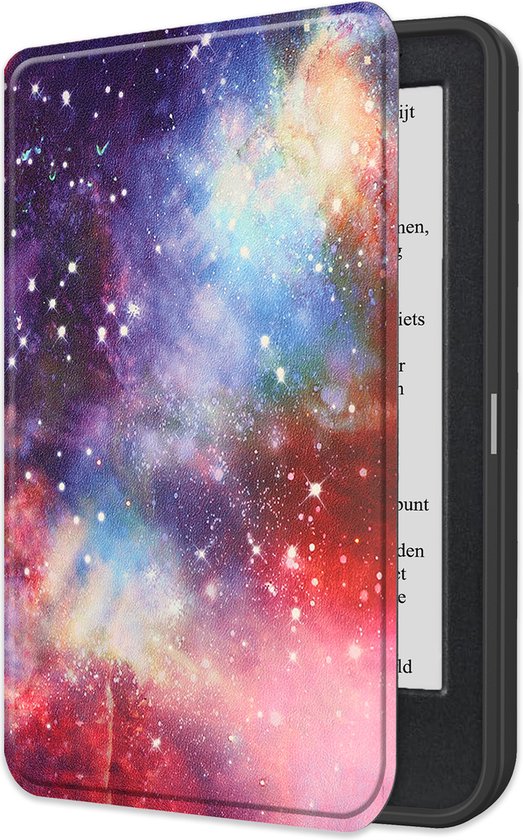 Hoes Geschikt voor Kobo Clara BW Hoesje Bookcase Cover Book Case Hoes Sleepcover - Galaxy van Azerty.