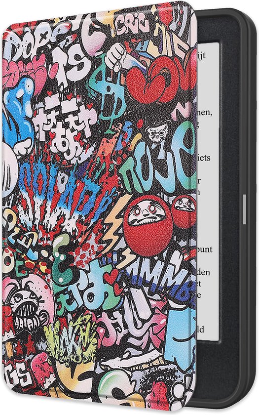 Hoes Geschikt voor Kobo Clara BW Hoesje Bookcase Cover Book Case Hoes Sleepcover - Graffity van Ekvio