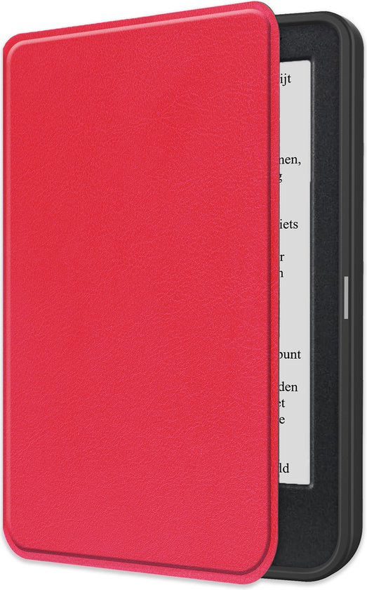 Hoes Geschikt voor Kobo Clara BW Hoesje Bookcase Cover Book Case Hoes Sleepcover - Rood van Edoughble