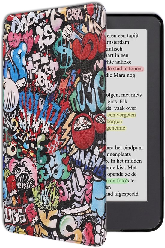 Hoes Geschikt voor Kobo Clara BW Hoesje Bookcase Cover Book Case Hoes Sleepcover Trifold - Graffity