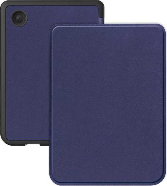 Hoes Geschikt voor Kobo Clara BW Hoesje Bookcase Cover Hoes - Hoesje Geschikt voor Kobo Clara BW Hoes Cover Case - Donkerblauw van Merkloos