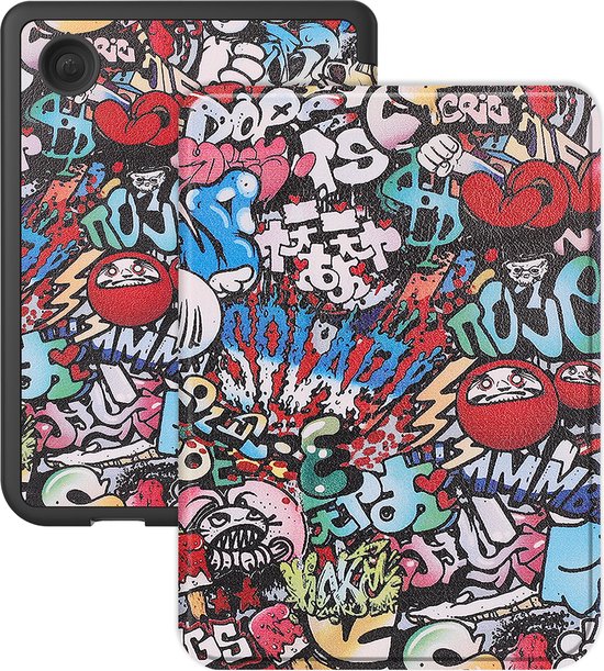 Hoes Geschikt voor Kobo Clara BW Hoesje Bookcase Cover Hoes - Hoesje Geschikt voor Kobo Clara BW Hoes Cover Case - Graffity van F&G Trading