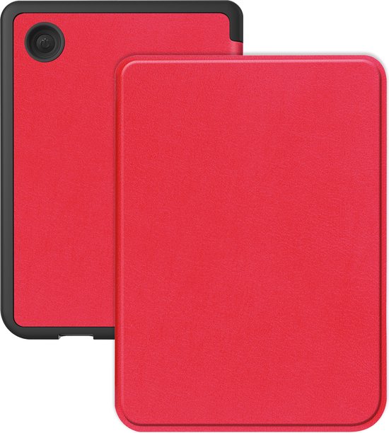 Hoes Geschikt voor Kobo Clara BW Hoesje Bookcase Cover Hoes - Hoesje Geschikt voor Kobo Clara BW Hoes Cover Case - Rood van Case24