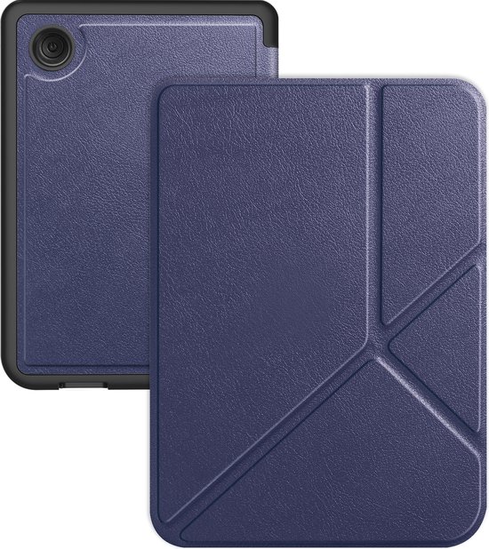 Hoes Geschikt voor Kobo Clara BW Hoesje Bookcase Cover Hoes Trifold - Hoesje Geschikt voor Kobo Clara BW Hoes Cover Case - Donkerblauw van Trifold