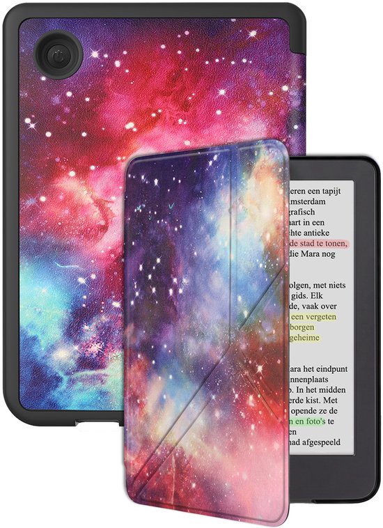 Hoes Geschikt voor Kobo Clara BW Hoesje Bookcase Cover Hoes Trifold - Hoesje Geschikt voor Kobo Clara BW Hoes Cover Case - Galaxy