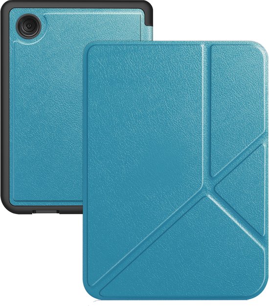 Hoes Geschikt voor Kobo Clara BW Hoesje Bookcase Cover Hoes Trifold - Hoesje Geschikt voor Kobo Clara BW Hoes Cover Case - Turquoise van Merkloos