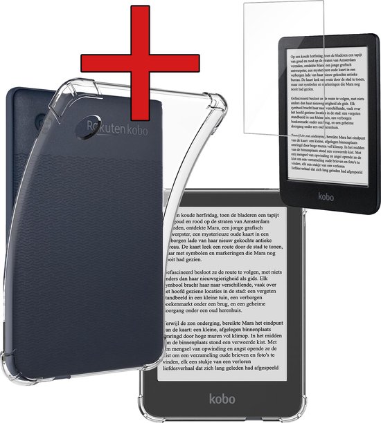 Hoes Geschikt voor Kobo Clara BW Hoesje Siliconen Case Hoes Back Cover Met Screenprotector - Transparant van Aomtlen.
