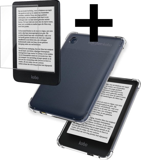 Hoes Geschikt voor Kobo Clara BW Hoesje Siliconen Case Hoes Siliconen Back Cover Met Screenprotector - Transparant van Merkloos