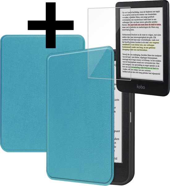 Hoes Geschikt voor Kobo Clara Colour - E-reader Bescherm Hoesje Case Sleep Cover Met Screenprotector - Hoes Geschikt voor Kobo Clara Colour Hoesje - Turquoise