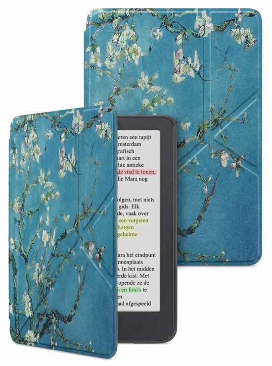 Hoes Geschikt voor Kobo Clara Colour - E-reader Bescherm Hoesje Case Sleep Cover Trifold - Hoes Geschikt voor Kobo Clara Colour Hoesje - Bloesem