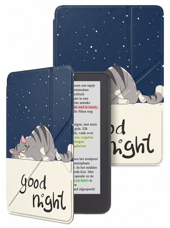 Hoes Geschikt voor Kobo Clara Colour - E-reader Bescherm Hoesje Case Sleep Cover Trifold - Hoes Geschikt voor Kobo Clara Colour Hoesje - Kat