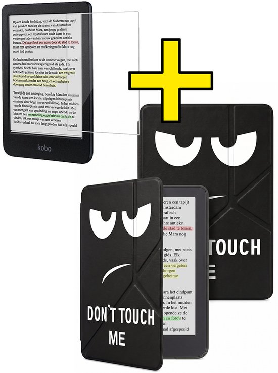 Hoes Geschikt voor Kobo Clara Colour - E-reader Bescherm Hoesje Case Sleep Cover Trifold Met Screenprotector - Hoes Geschikt voor Kobo Clara Colour Hoesje - Don't Touch Me