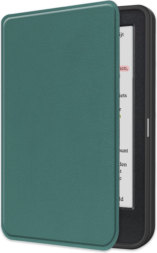 Hoes Geschikt voor Kobo Clara Colour Hoesje Bookcase Cover Book Case Hoes Sleepcover - Donkergroen van i12Cover