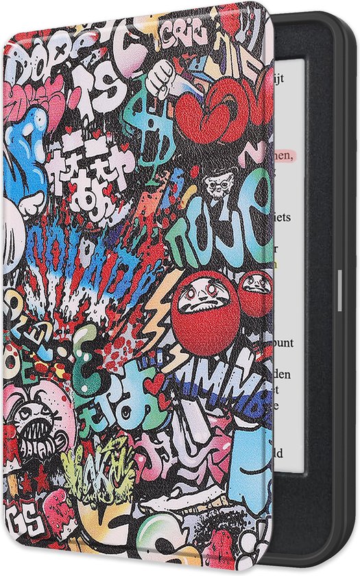 Hoes Geschikt voor Kobo Clara Colour Hoesje Bookcase Cover Book Case Hoes Sleepcover - Graffity van Kartynel