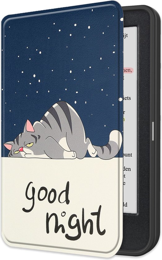 Hoes Geschikt voor Kobo Clara Colour Hoesje Bookcase Cover Book Case Hoes Sleepcover - Kat van i12Cover