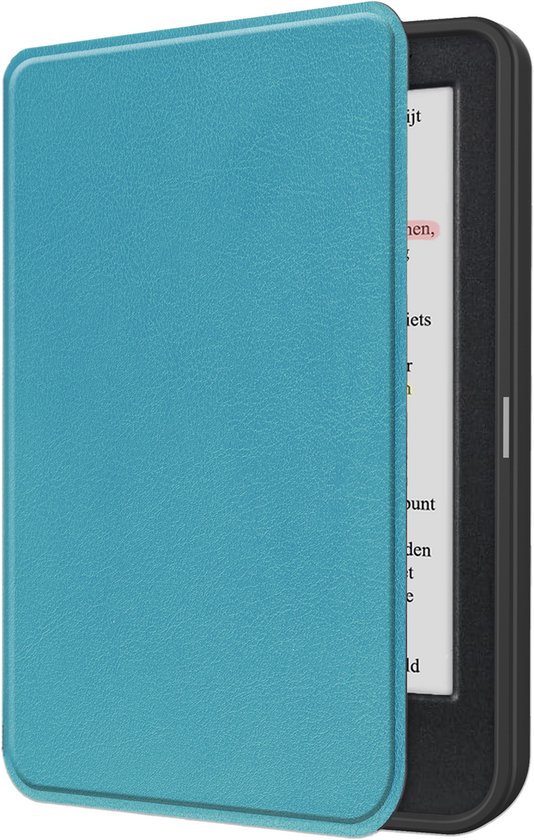 Hoes Geschikt voor Kobo Clara Colour Hoesje Bookcase Cover Book Case Hoes Sleepcover - Turquoise van Merkloos