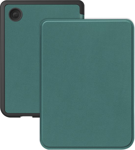 Hoes Geschikt voor Kobo Clara Colour Hoesje Bookcase Cover Hoes - Hoesje Geschikt voor Kobo Clara Colour Hoes Cover Case - Donkergroen van E-conomy