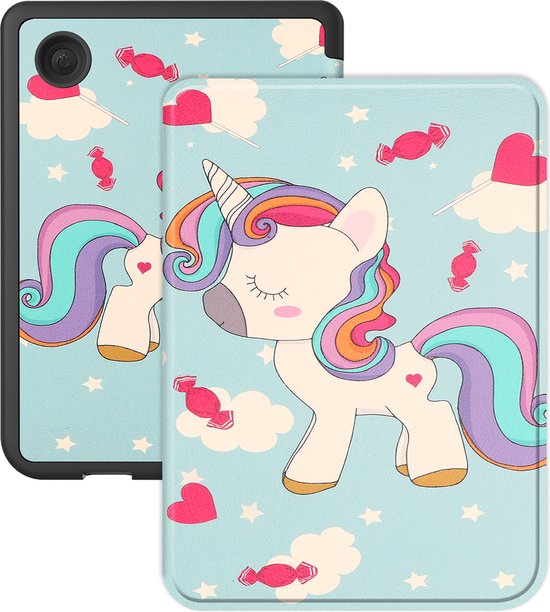 Hoes Geschikt voor Kobo Clara Colour Hoesje Bookcase Cover Hoes - Hoesje Geschikt voor Kobo Clara Colour Hoes Cover Case - Eenhoorn van Epic deals