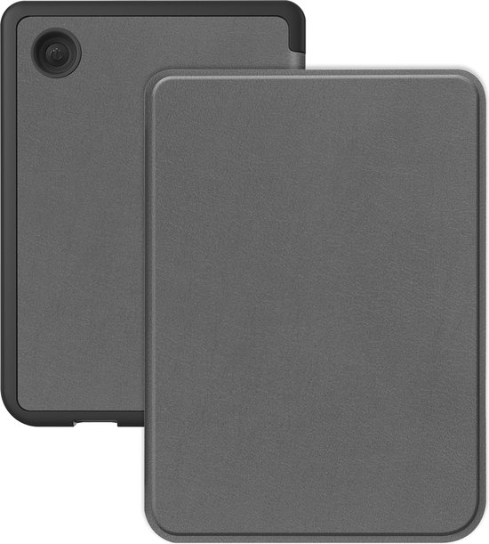Hoes Geschikt voor Kobo Clara Colour Hoesje Bookcase Cover Hoes - Hoesje Geschikt voor Kobo Clara Colour Hoes Cover Case - Grijs van FBB