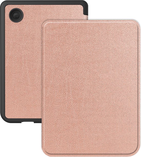 Hoes Geschikt voor Kobo Clara Colour Hoesje Bookcase Cover Hoes - Hoesje Geschikt voor Kobo Clara Colour Hoes Cover Case - Rosé Goud van Fassbender.