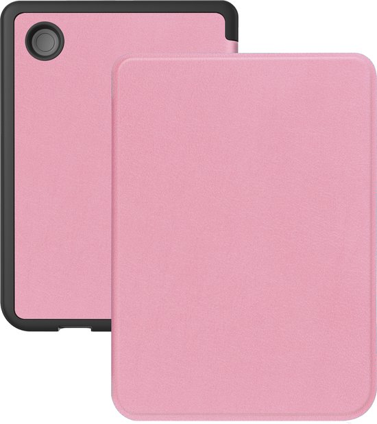 Hoes Geschikt voor Kobo Clara Colour Hoesje Bookcase Cover Hoes - Hoesje Geschikt voor Kobo Clara Colour Hoes Cover Case - Roze van Merkloos