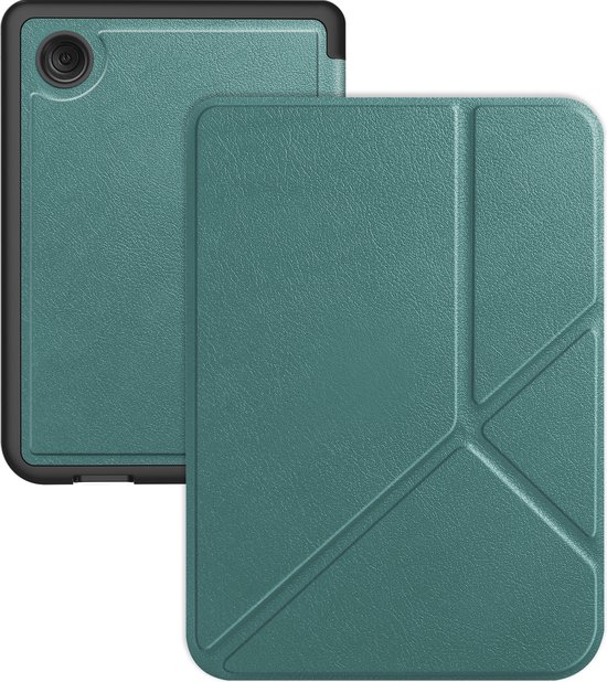 Hoes Geschikt voor Kobo Clara Colour Hoesje Bookcase Cover Hoes Trifold - Hoesje Geschikt voor Kobo Clara Colour Hoes Cover Case - Donkergroen van TechAccs