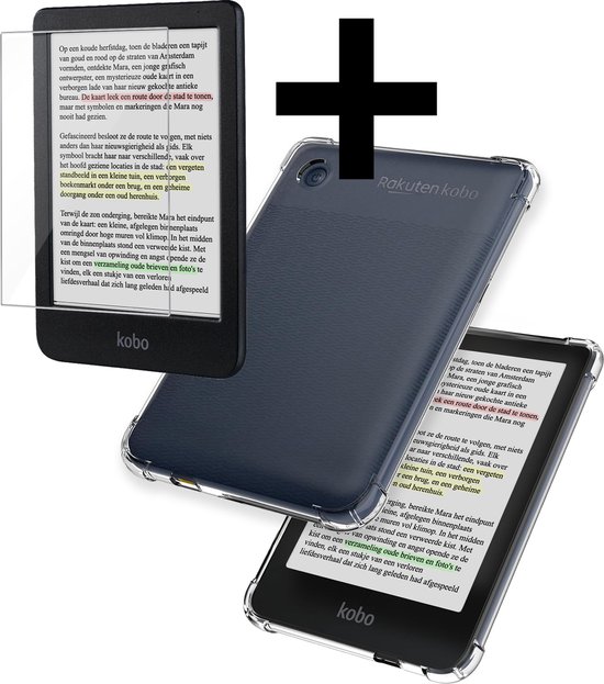 Hoes Geschikt voor Kobo Clara Colour Hoesje Siliconen Case Hoes Siliconen Back Cover Met Screenprotector - Transparant van Echtkwaliteit