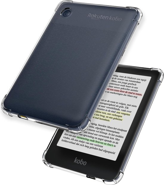 Hoes Geschikt voor Kobo Clara Colour Hoesje Siliconen Case Hoes Siliconen Back Cover - Transparant van Colour aanzien