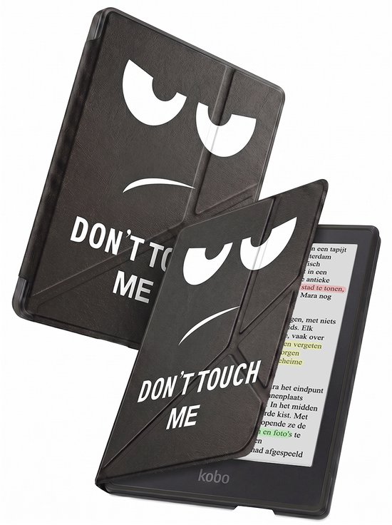 Hoes Geschikt voor Kobo Clara Colour - Luxe E-reader Trifold Case - Bescherm Hoesje Book Cover - Don't Touch Me