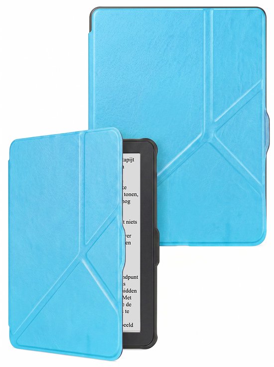 Hoes Geschikt voor Kobo Clara HD - E-reader Bescherm Hoesje Case Sleep Cover Trifold - Hoes Geschikt voor Kobo Clara HD Hoesje - Lichtblauw