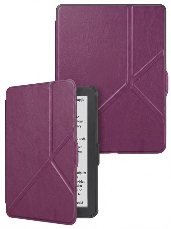 Hoes Geschikt voor Kobo Clara HD - E-reader Bescherm Hoesje Case Sleep Cover Trifold - Hoes Geschikt voor Kobo Clara HD Hoesje - Paars