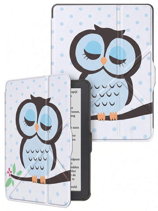 Hoes Geschikt voor Kobo Clara HD - E-reader Bescherm Hoesje Case Sleep Cover Trifold - Hoes Geschikt voor Kobo Clara HD Hoesje - Uil