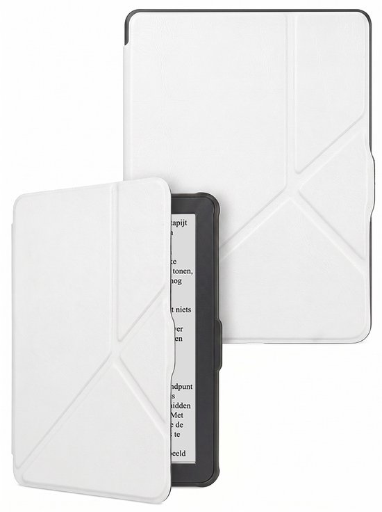 Hoes Geschikt voor Kobo Clara HD - E-reader Bescherm Hoesje Case Sleep Cover Trifold - Hoes Geschikt voor Kobo Clara HD Hoesje - Wit