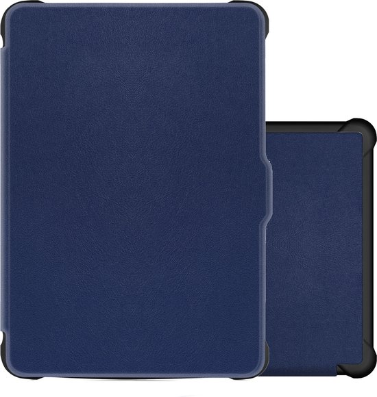 Hoes Geschikt voor Kobo Clara HD Hoesje Bookcase Cover Book Case Hoes Sleepcover - Donkerblauw van MMOBIEL