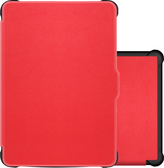 Hoes Geschikt voor Kobo Clara HD Hoesje Bookcase Cover Book Case Hoes Sleepcover - Rood van EBB & FLOW