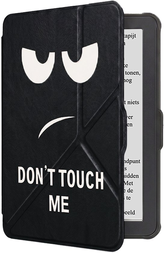 Hoes Geschikt voor Kobo Clara HD Hoesje Bookcase Cover Book Case Hoes Sleepcover Trifold - Don't Touch Me