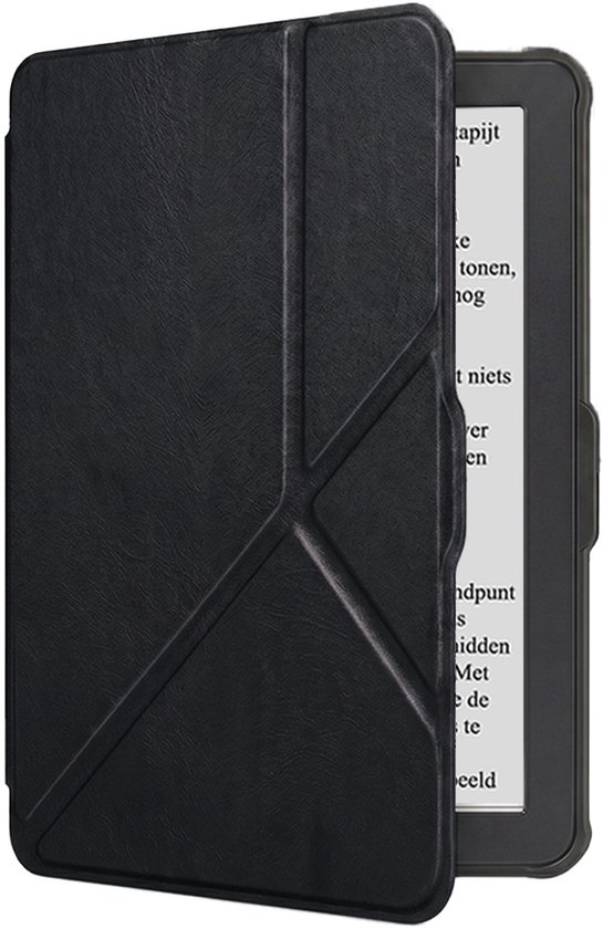Hoes Geschikt voor Kobo Clara HD Hoesje Bookcase Cover Book Case Hoes Sleepcover Trifold - Zwart