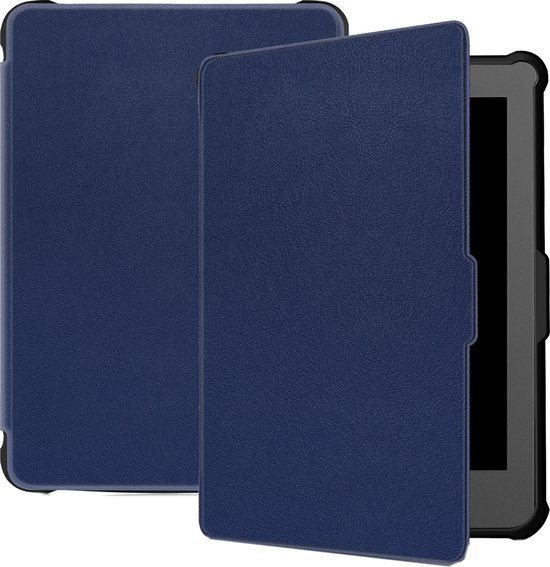 Hoes Geschikt voor Kobo Clara HD Hoesje Bookcase Cover Hoes - Hoesje Geschikt voor Kobo Clara HD Hoes Cover Case - Donkerblauw van Merkloos